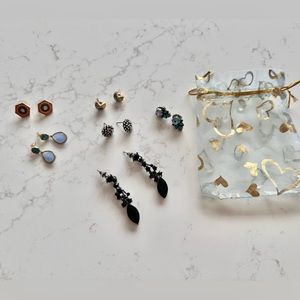 Collection of dainty earrings, EUC